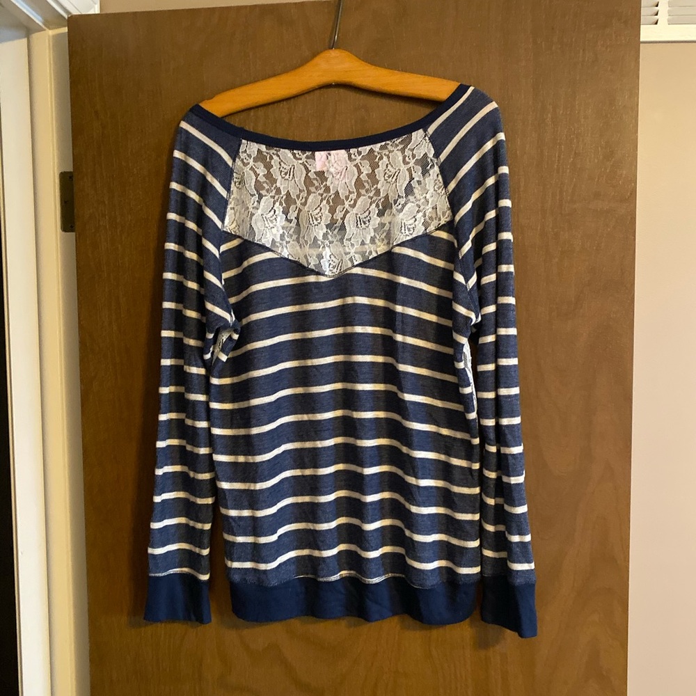 All Dolled Up lace trim sweater